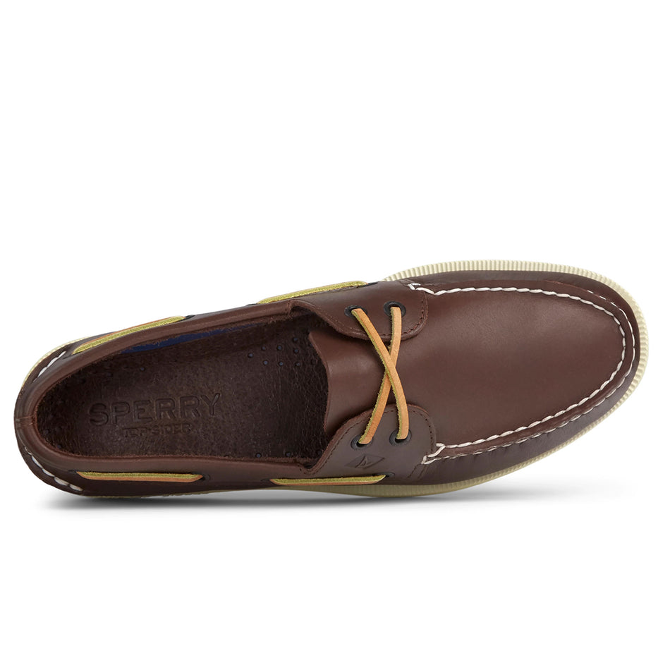 Authentic Original 2-Eye Wide Leather Boat Shoes - Brown
