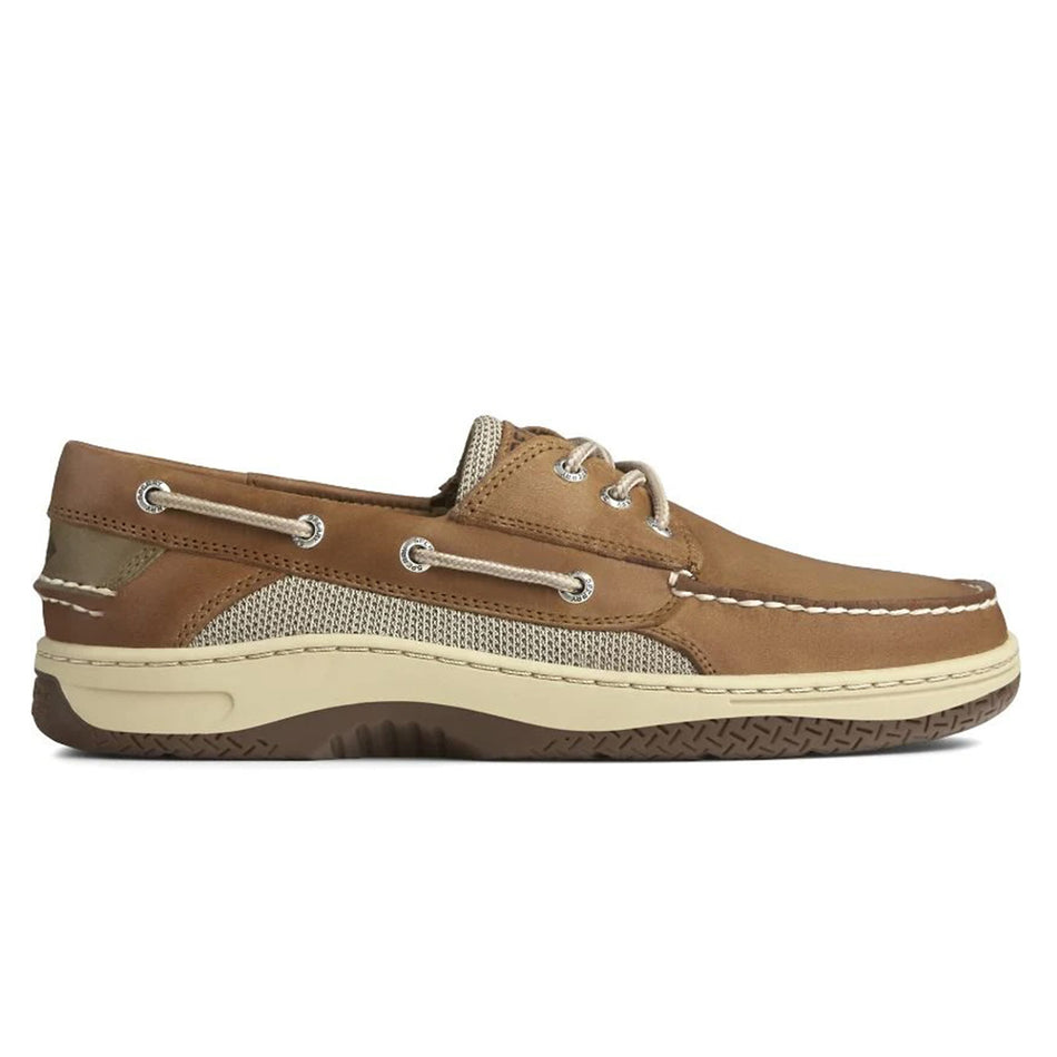 Billfish 3-Eye Wide Leather Boat Shoes -  Dark Tan