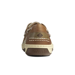 Billfish 3-Eye Wide Leather Boat Shoes -  Dark Tan