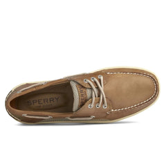 Billfish 3-Eye Wide Leather Boat Shoes -  Dark Tan