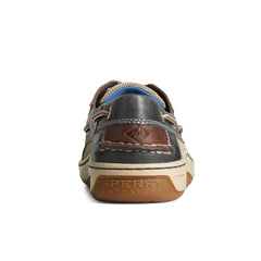 Billfish 3-Eye Wide Leather Boat Shoes -  Navy/Brown