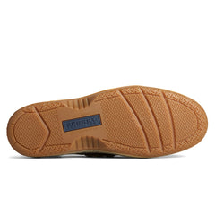 Billfish 3-Eye Wide Leather Boat Shoes -  Navy/Brown