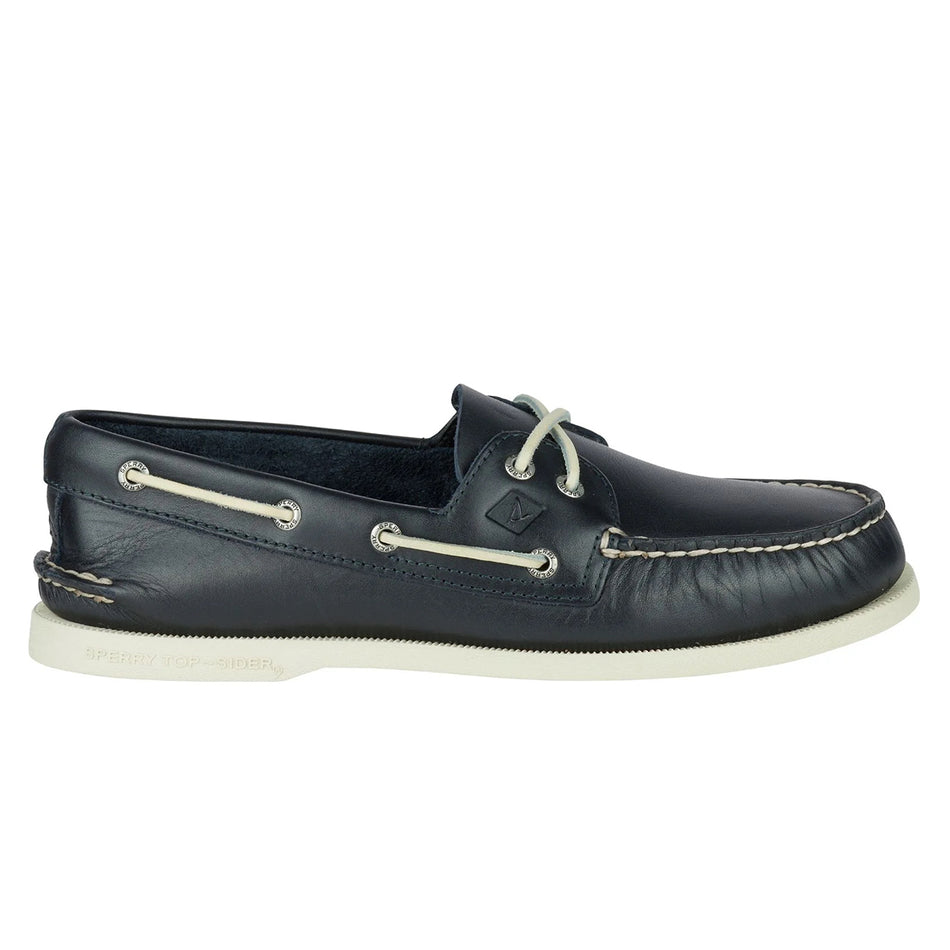 Authentic Original 2-Eye Wide Leather Boat Shoes - Navy